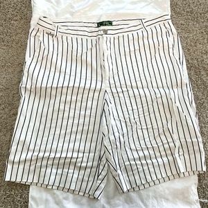 Ralph Lauren - Black with Navy Blue Skinny Striped Bermuda Shorts